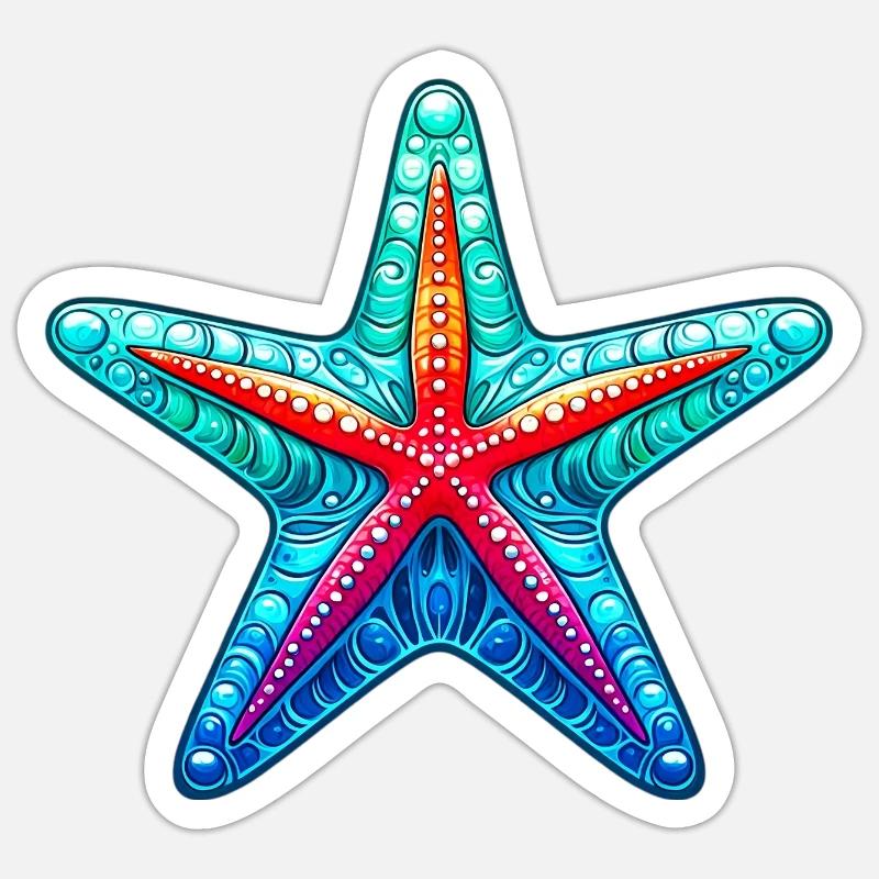 Seestern - Sticker Größe S (10 x 10 cm) - Mattweiß