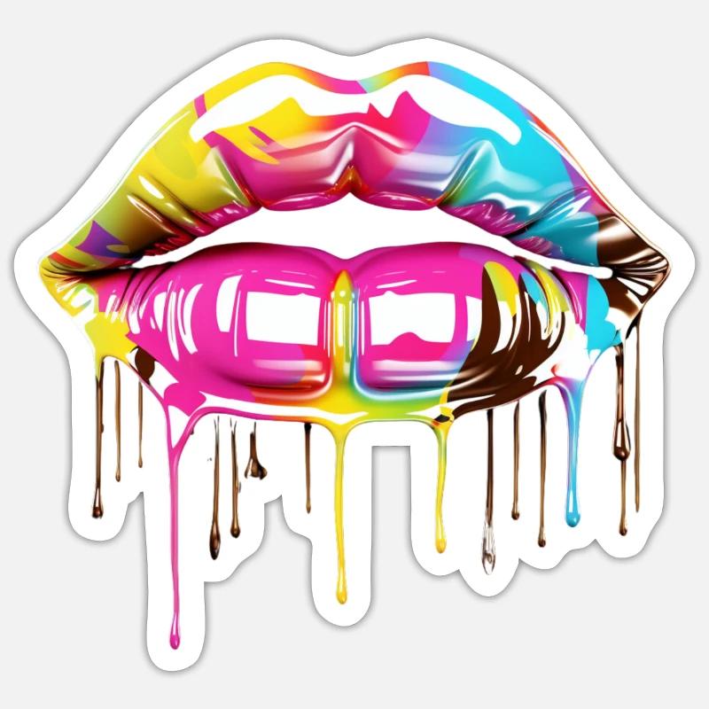 Baiser de couleur Sticker taille S (10 x 10 cm)