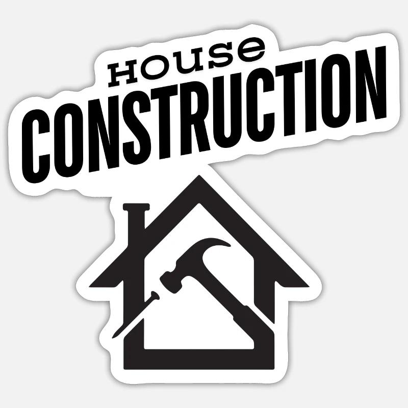 Construction de maison / Équipe Hausbau Sticker taille S (10 x 10 cm)