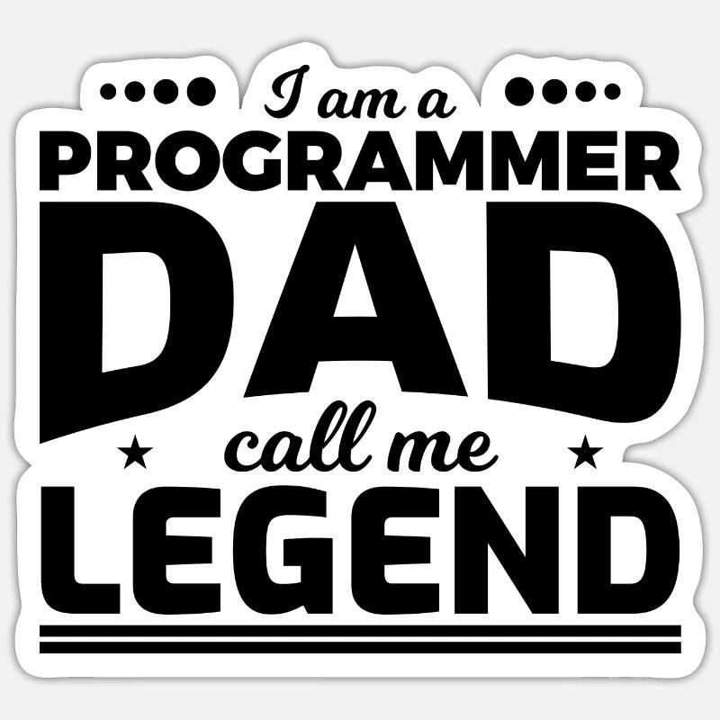 Programmierer Vater nenn mich Legende - Sticker Größe S (10 x 10 cm) - Mattweiß