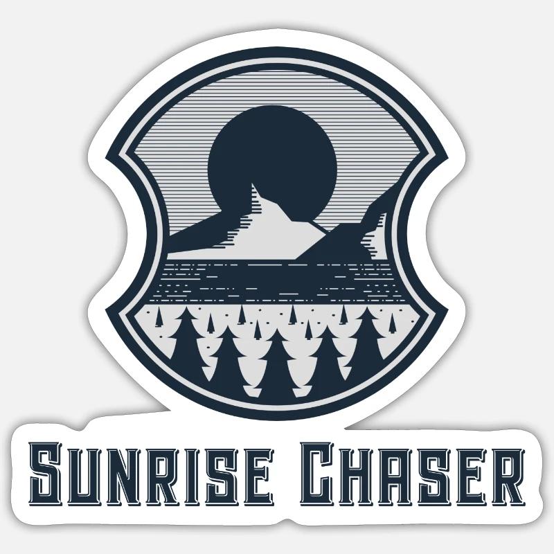 Conception simple de chasseur de lever de soleil Sticker taille S (10 x 10 cm)