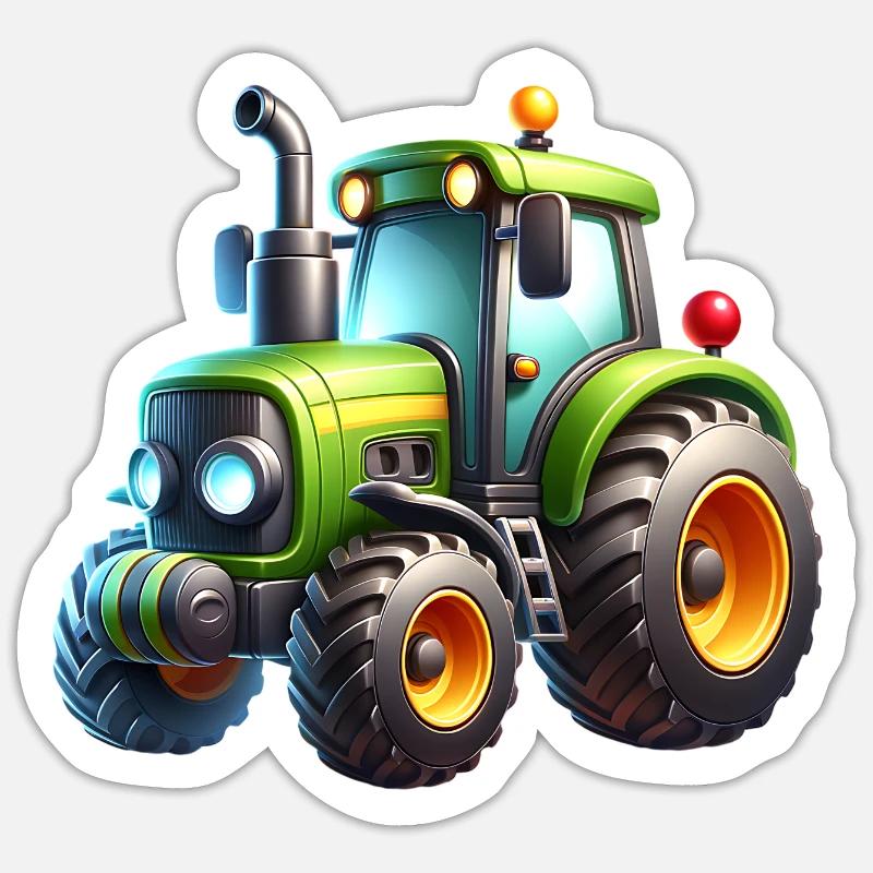 Traktor - Sticker Größe S (10 x 10 cm) - Mattweiß