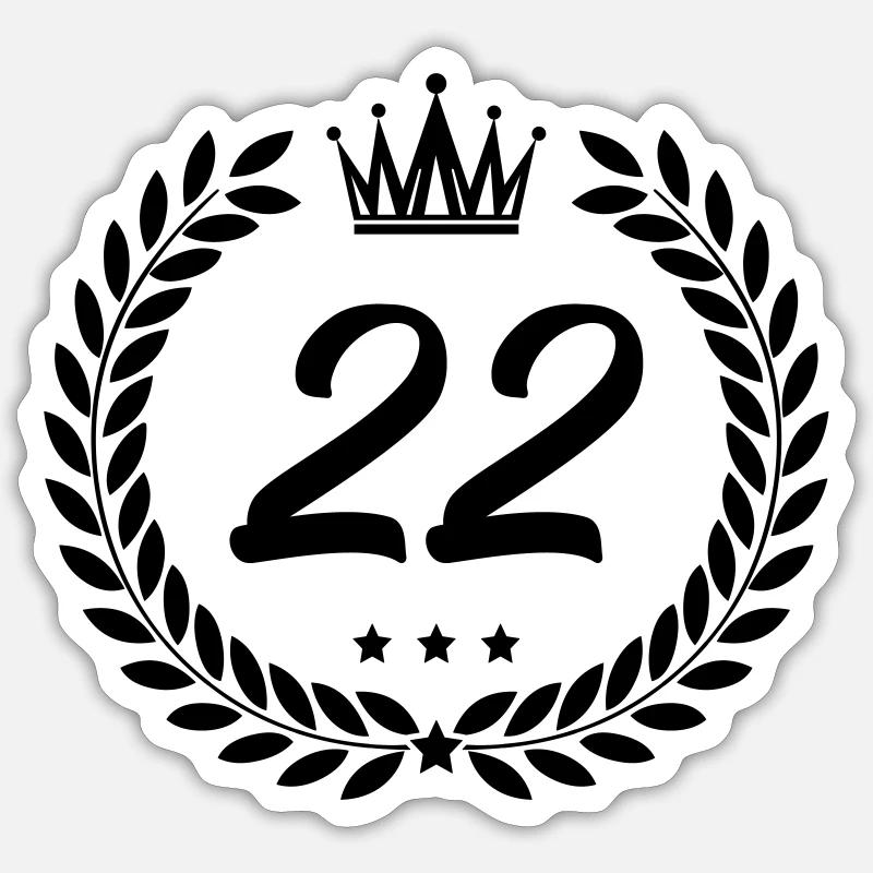 wappen 22 - Sticker Größe S (10 x 10 cm) - Mattweiß