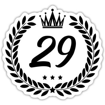 wappen 29 - Sticker Größe S (10 x 10 cm) - Mattweiß - Vorne