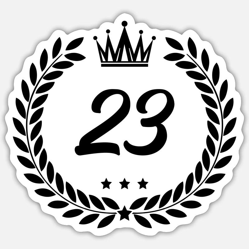 wappen 23 - Sticker Größe S (10 x 10 cm) - Mattweiß