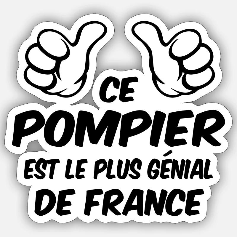 MEILLEUR POMPIER - Sticker taille S (10 x 10 cm) - blanc mat