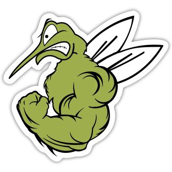 Strong Mosquito 02 - Sticker size S (10 x 10 cm) - white matte - Front