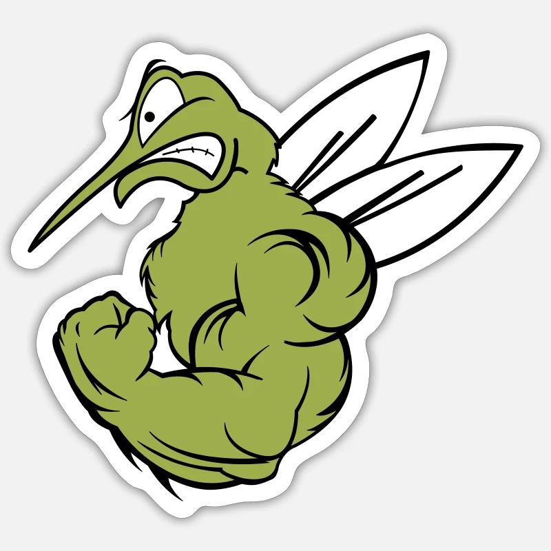 Moustique fort 02 Sticker taille S (10 x 10 cm)