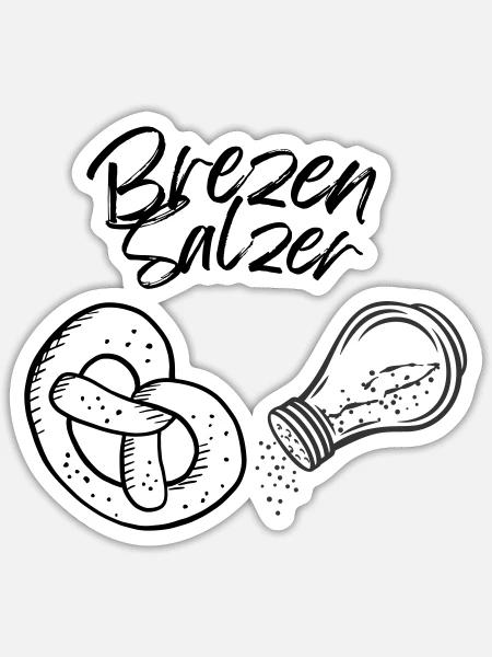 Brezen Salzer - Sticker Größe S (10 x 10 cm) - Mattweiß