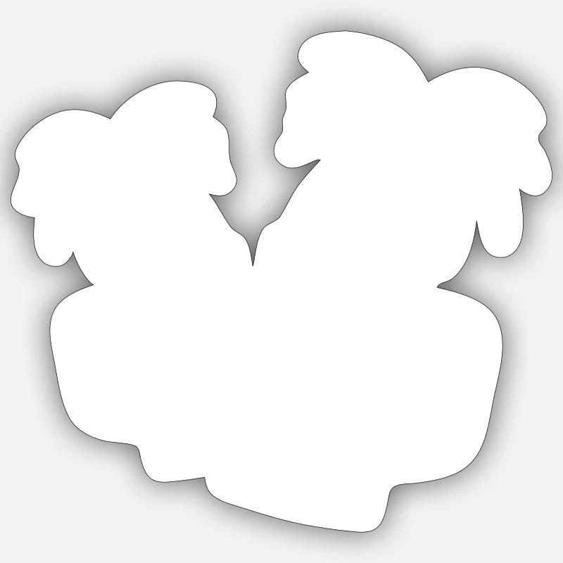 Bier Strand Palmen - Sticker Größe S (10 x 10 cm) - Mattweiß