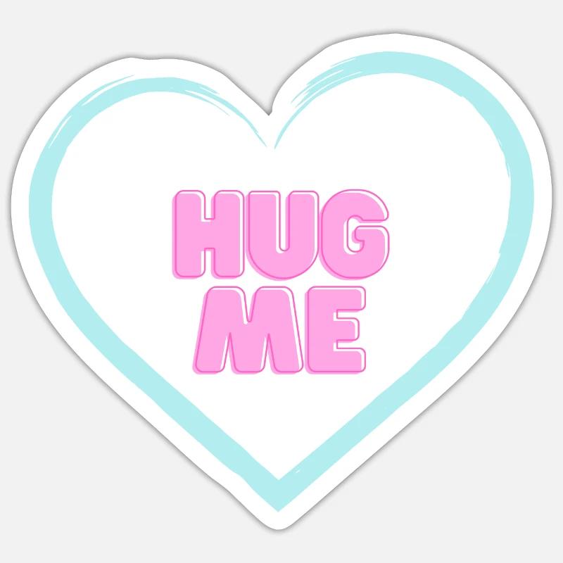 HUG ME - Sticker Größe S (10 x 10 cm) - Mattweiß