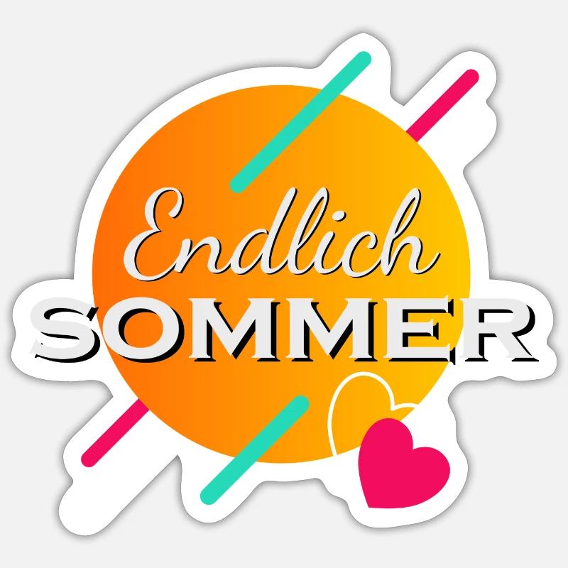Endlich Sommer Sticker Größe S (10 x 10 cm)