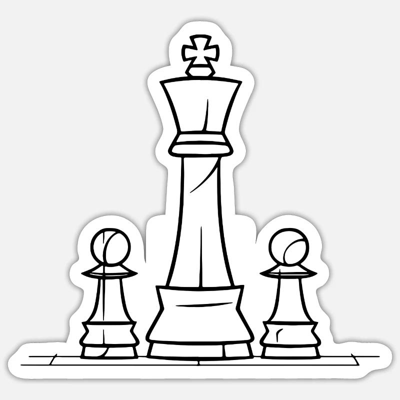 Chess Pieces Sketch - Sticker size S (10 x 10 cm) - white matte