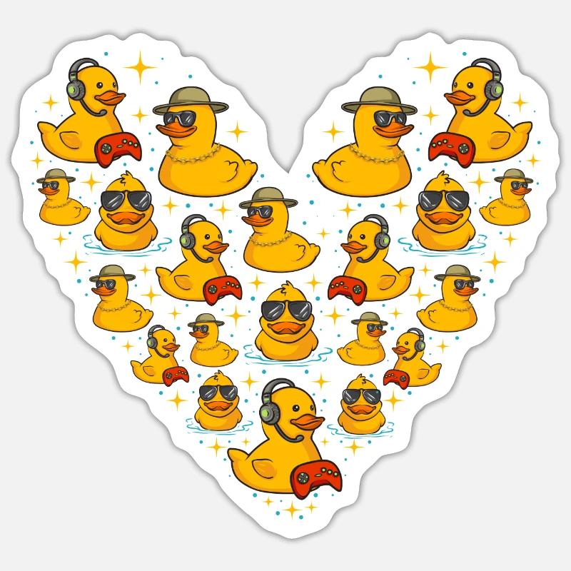 Quietscheentchen Quietscheente Gummiente Sticker Größe S (10 x 10 cm)