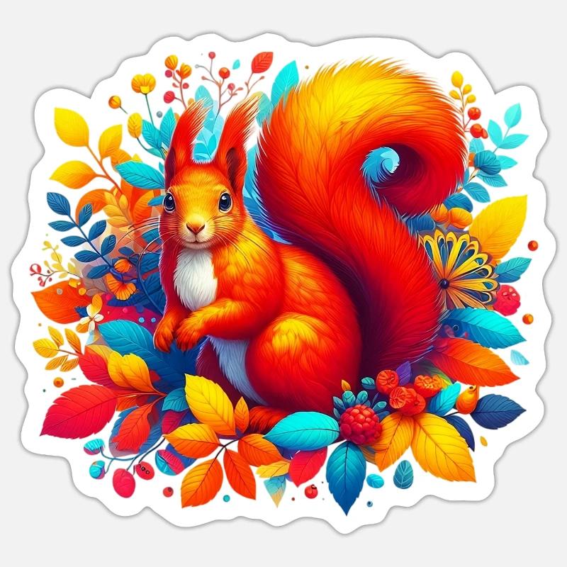 Squirrel - Sticker size S (10 x 10 cm) - white matte