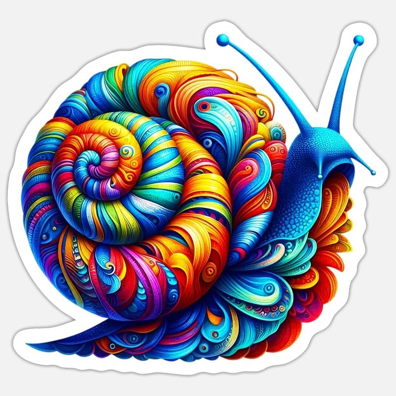 Escargot - Sticker taille S (10 x 10 cm) - blanc mat