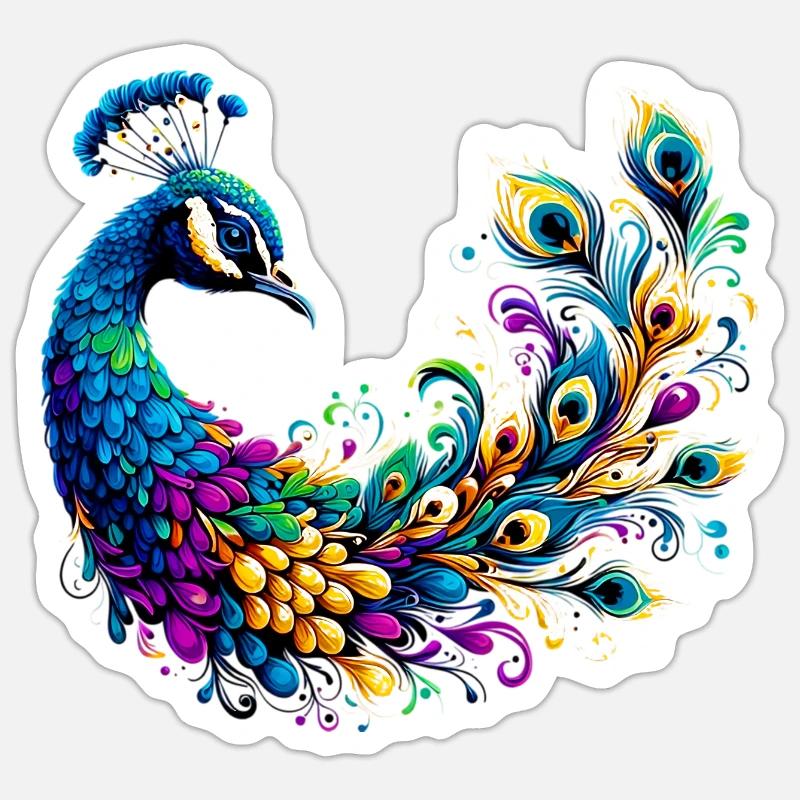 Peacock Sticker size S (10 x 10 cm)