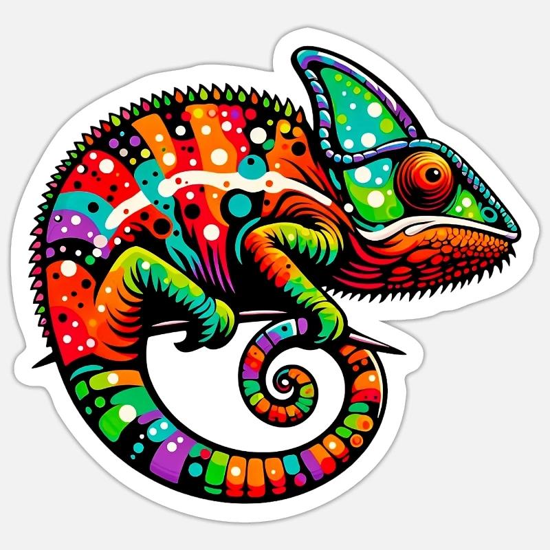 Chameleon - Sticker size S (10 x 10 cm) - white matte