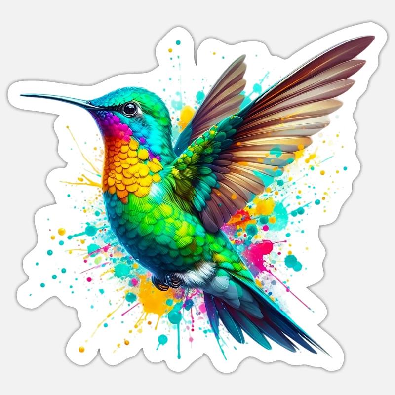Kolibri - Sticker Größe S (10 x 10 cm) - Mattweiß
