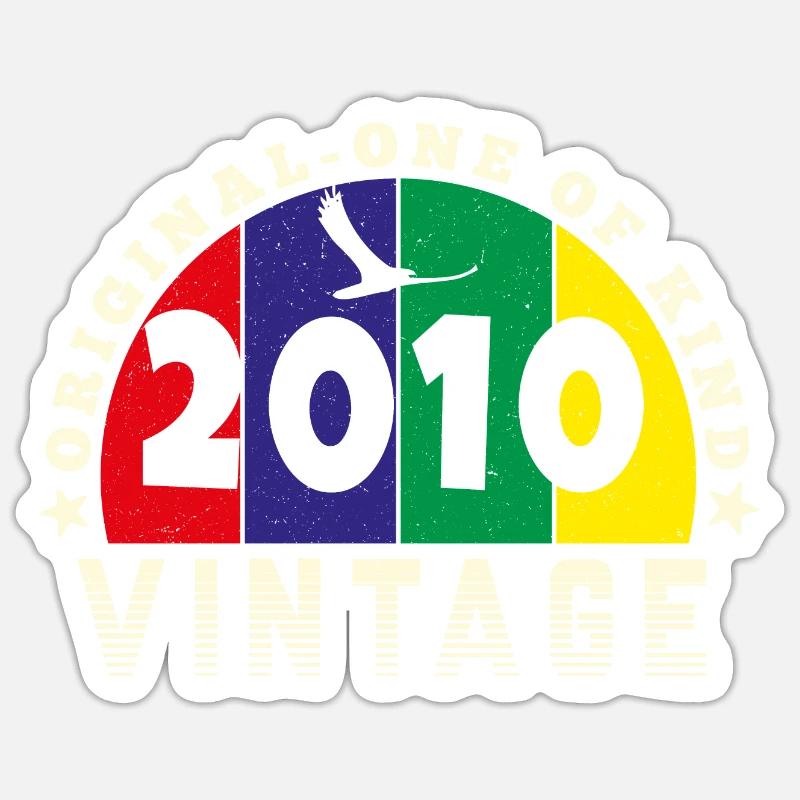 Vintage 2010 Retro - Bursdag Sticker size S (10 x 10 cm)
