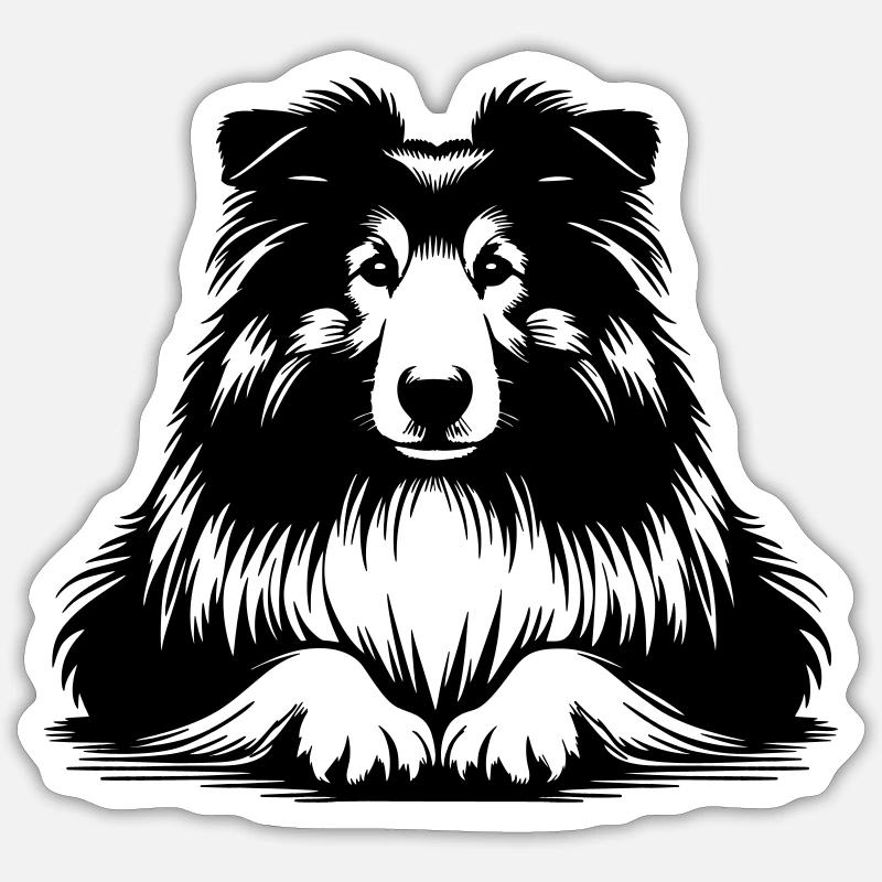 Collie - Sticker size S (10 x 10 cm) - white matte