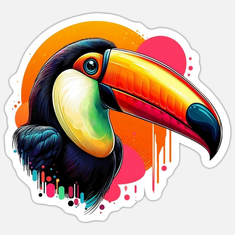 Toucan - Sticker size S (10 x 10 cm) - white matte