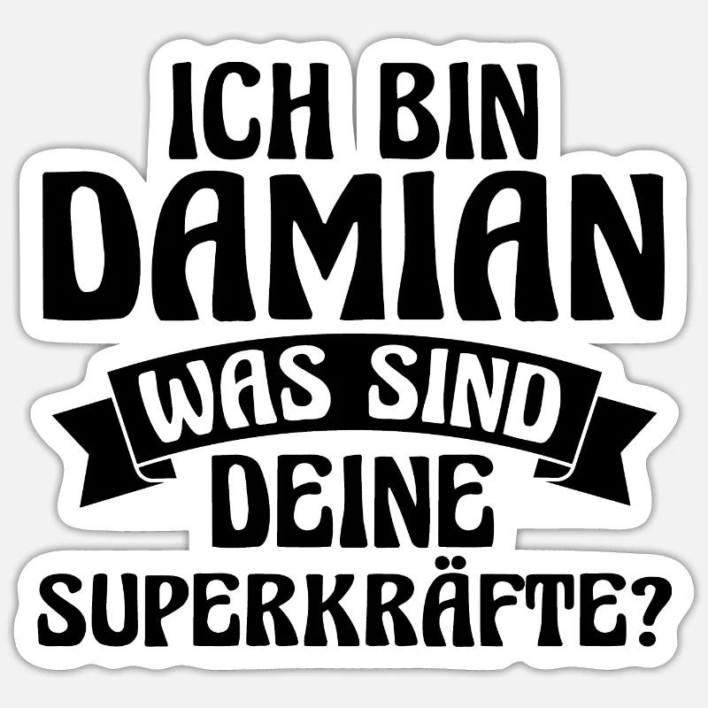 First name Damian - Sticker size S (10 x 10 cm) - white matte