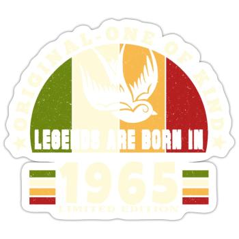 1965 Vintage Birthday Legend Gift - Sticker size S (10 x 10 cm) - white matte - Front