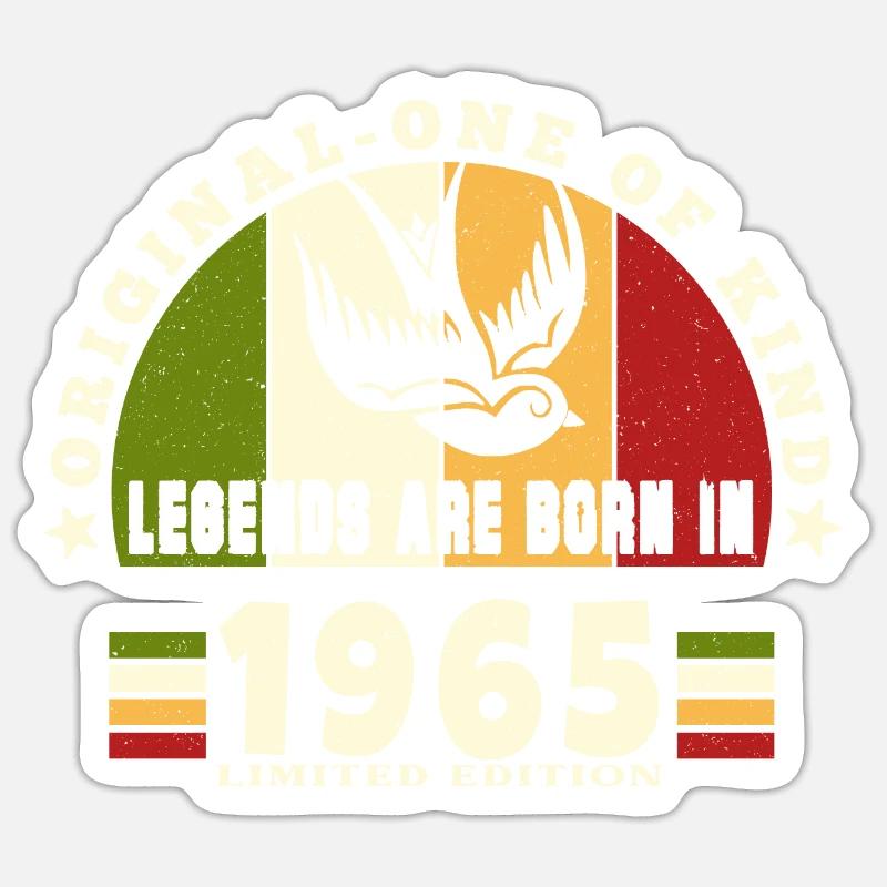 1965 Vintage Geburtstag Legende Geschenk Sticker Größe S (10 x 10 cm)