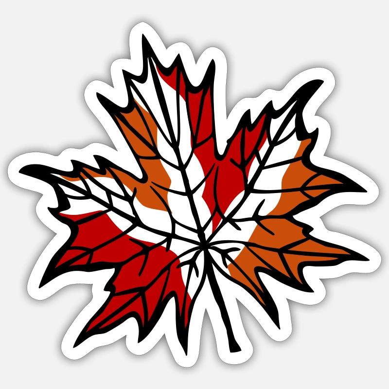 herbstblatt 1 - Sticker Größe S (10 x 10 cm) - Mattweiß