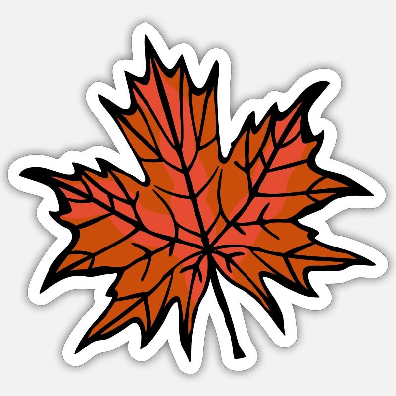 herbstblatt 2 - Sticker Größe S (10 x 10 cm) - Mattweiß