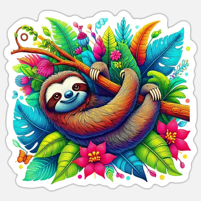 Sloth - Sticker size S (10 x 10 cm) - white matte