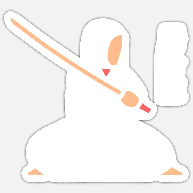 iaido - Sticker taille S (10 x 10 cm) - blanc mat