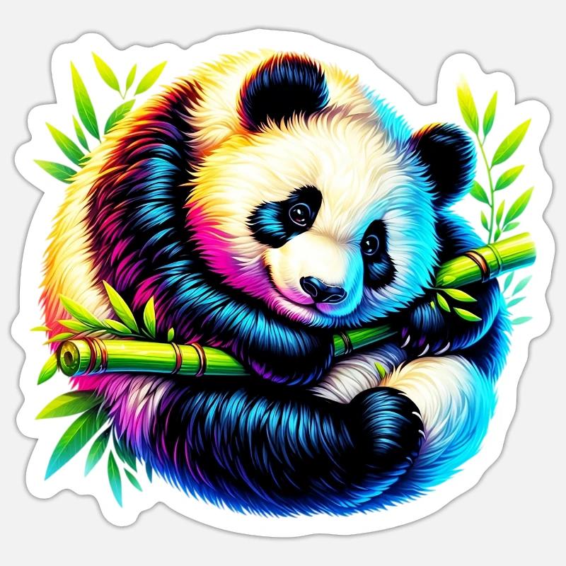 Panda - Sticker taille S (10 x 10 cm) - blanc mat