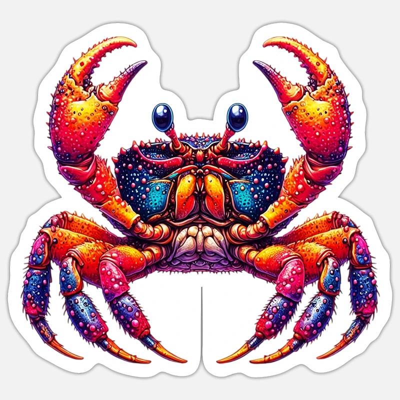 Crabe - Sticker taille S (10 x 10 cm) - blanc mat