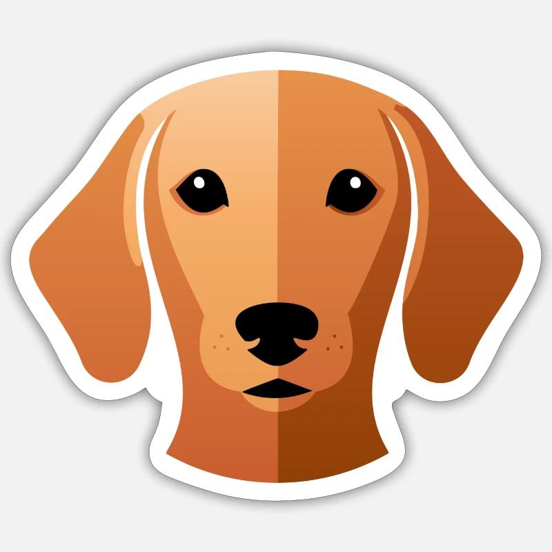 Petite tête de teckel douce caramel Sticker taille S (10 x 10 cm)