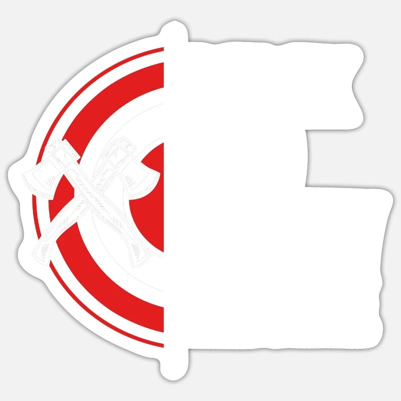 Axt Werfen - Sticker Größe S (10 x 10 cm) - Mattweiß