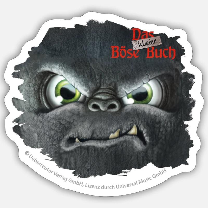 Das Kleine Böse Buch Böses Gesicht - Sticker Größe S (10 x 10 cm) - Mattweiß
