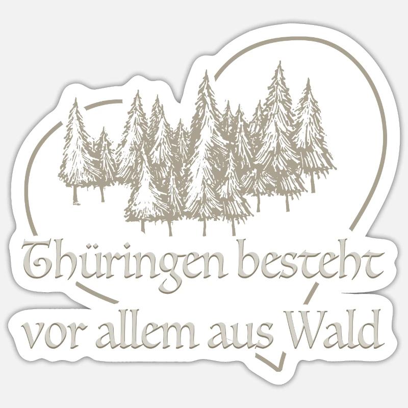 Thüringen - Sticker Größe S (10 x 10 cm) - Mattweiß