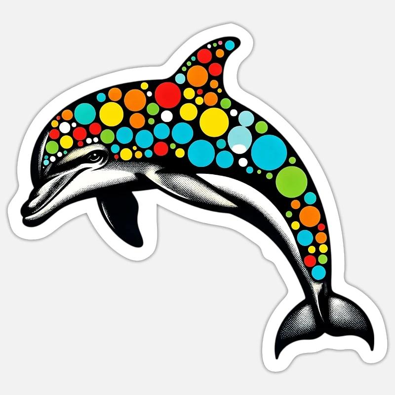 Dolphin - Sticker size S (10 x 10 cm) - white matte