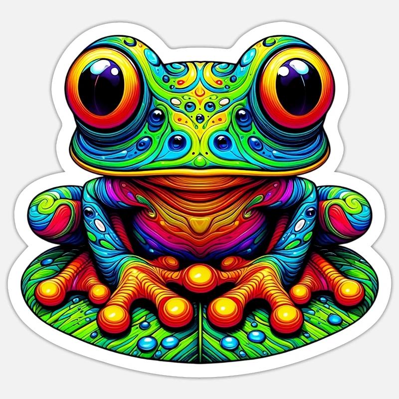 Grenouille - Sticker taille S (10 x 10 cm) - blanc mat