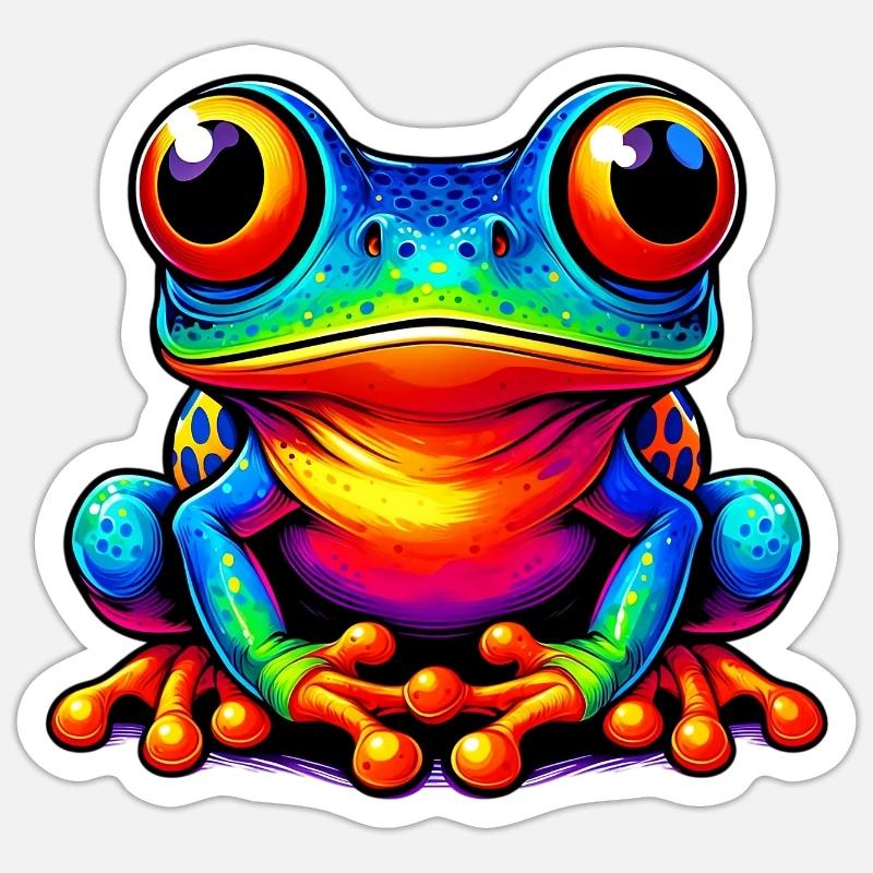 Frosch - Sticker Größe S (10 x 10 cm) - Mattweiß