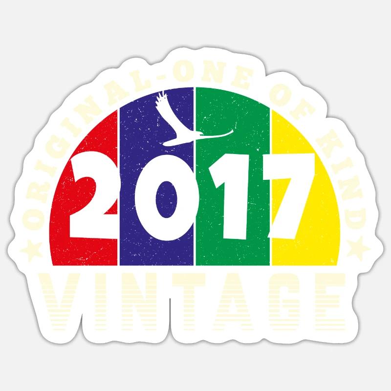 Annata 2017 Retrò - Bursdag Adesivo