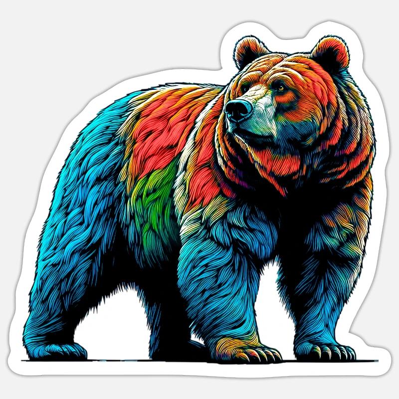 Bär - Sticker Größe S (10 x 10 cm) - Mattweiß