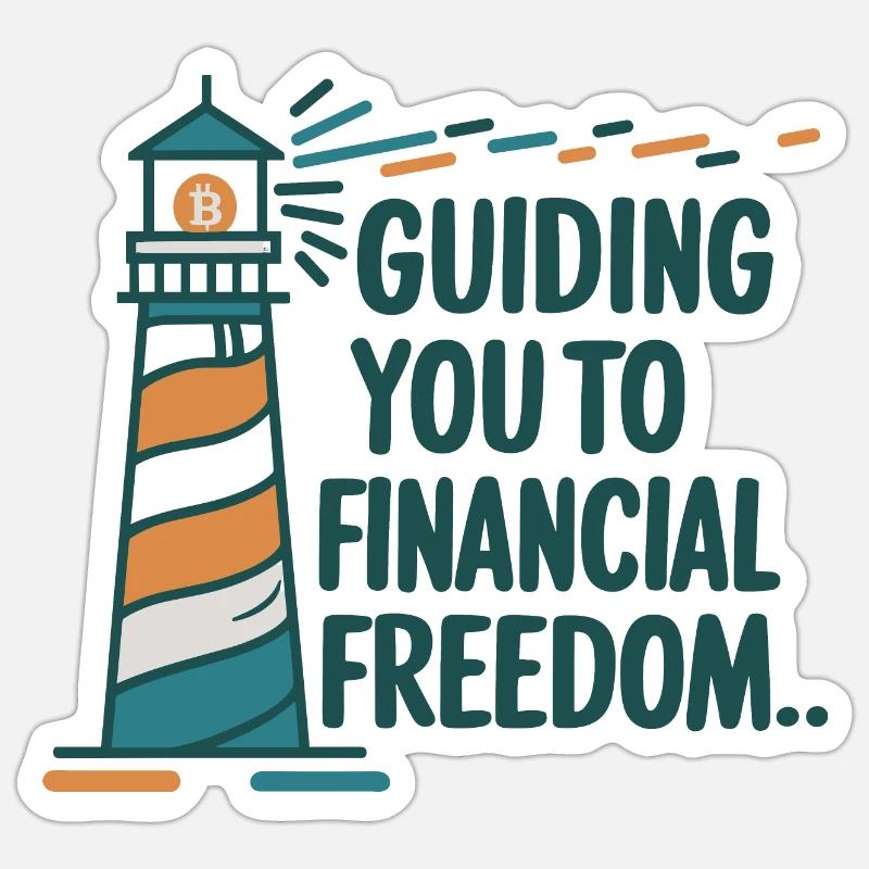 Bitcoin Lighthouse - Sticker Größe S (10 x 10 cm) - Mattweiß