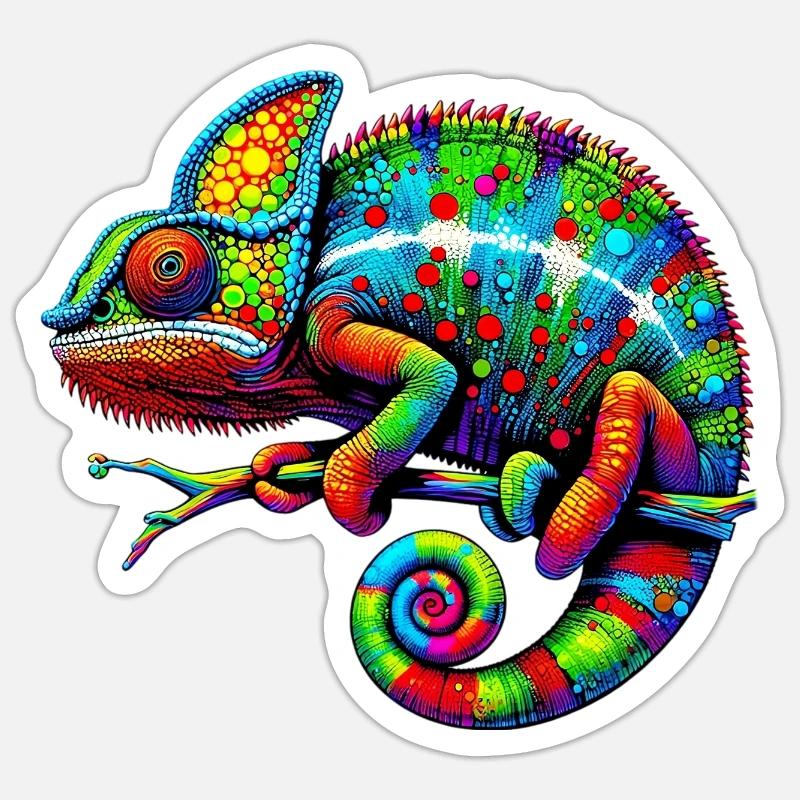 Chameleon - Sticker size S (10 x 10 cm) - white matte