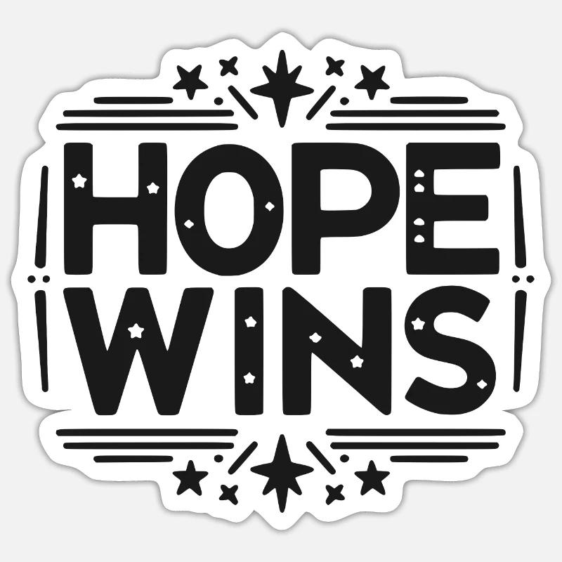 Die Hoffnung gewinnt - Sticker Größe S (10 x 10 cm) - Mattweiß