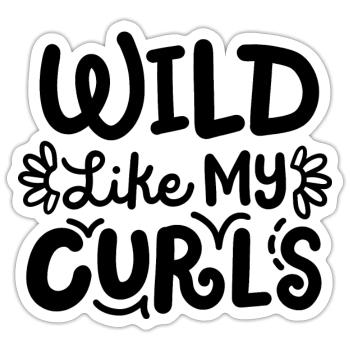 Locken lockiges Haar - Sticker Größe S (10 x 10 cm) - Mattweiß - Vorne