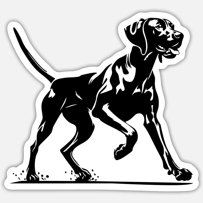 Magyar Vizsla - Sticker taille S (10 x 10 cm) - blanc mat