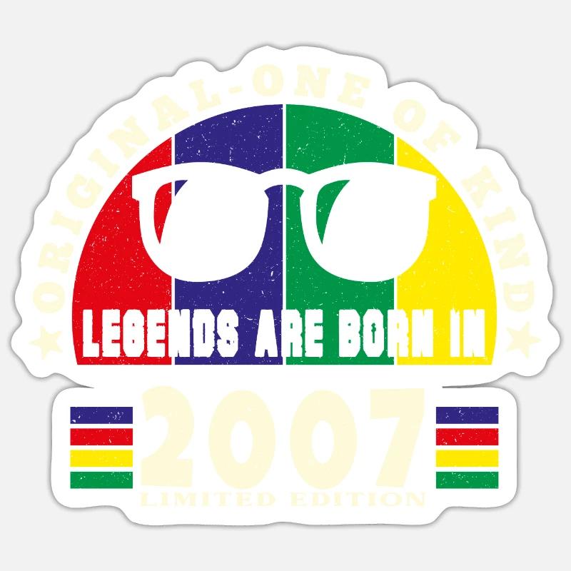 Original - Einzigartiges Geburtstagsgeschenk 2007. Sticker Größe S (10 x 10 cm)